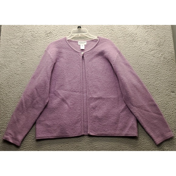 Pendleton Sweaters - Vintage Pendleton Cardigan Women Plus 1X Purple Virgin Wool One Button Front EUC